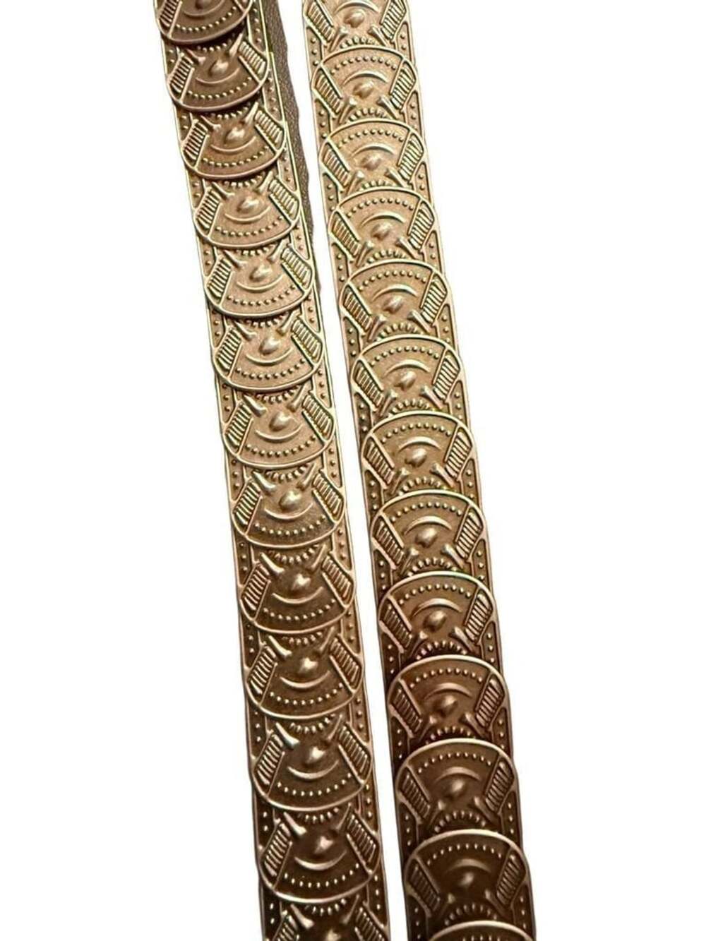 Vintage Art Deco Style Metal Panel Link Elastic Belt with Clasp